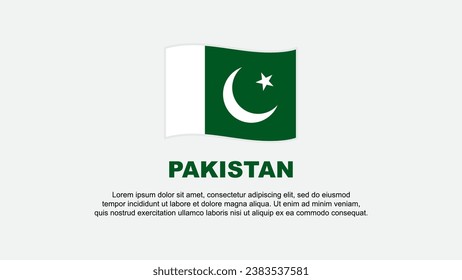 Plantilla de diseño de fondo de resumen de la bandera de Pakistán. Banner del Día de la Independencia de Pakistán en medios sociales Ilustración vectorial. Antecedentes de Pakistán