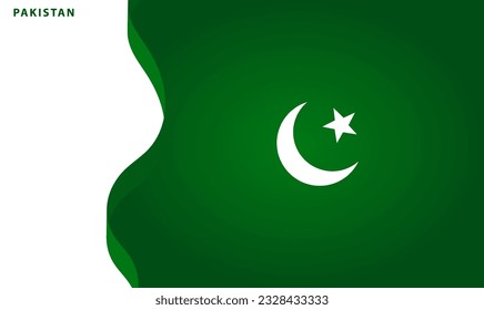 Pakistan Flag with abstract Concept. Independence day background.