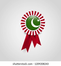 Pakistan flag badge design vector