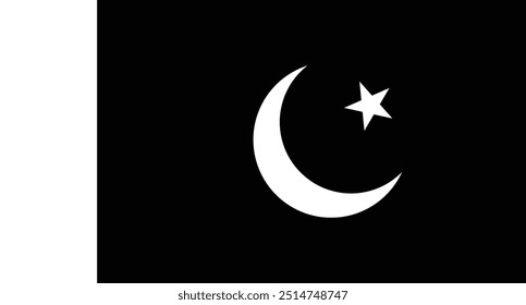 Bandeira paquistanesa preto e branco vetor design e ilustração 