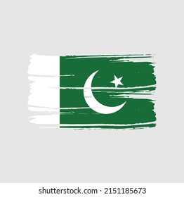 Pakistan Flag Brush. National Flag