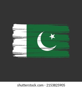 Pakistan Flag Brush National Flag Stock Vector (Royalty Free ...