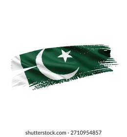 Pakistan Flag Brush Stroke, vector illustration