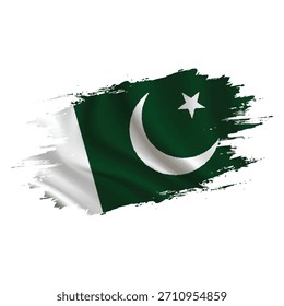 Pakistan Flag Brush Stroke, vector illustration