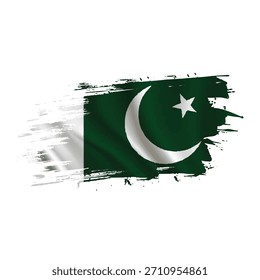 Pakistan Flag Brush Stroke, vector illustration