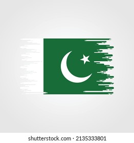 Pakistan Flag Brush Strokes. National Flag