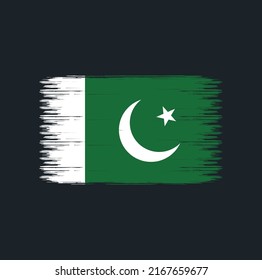 Pakistan Flag Brush Strokes. National Flag