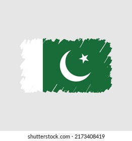 Pakistan Flag Brush Strokes. National Flag