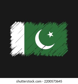 Pakistan Flag Brush Strokes. National Flag