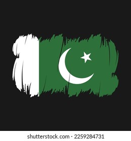 Pincel de bandera de Pakistán impacta vector