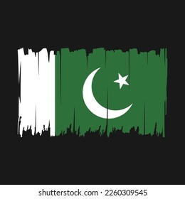 Pakistan Flag Brush Strokes Vector