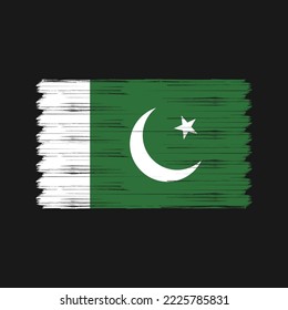 Pakistan Flag Brush Vector Illustration