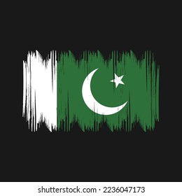 Pakistan Flag Brush Vector Illustration