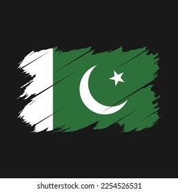 Pakistan Flag Brush Vector Illustration