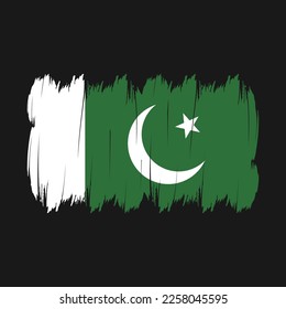 Pakistan Flag Brush Vector Illustration