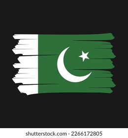 Pakistan Flag Brush Vector Illustration