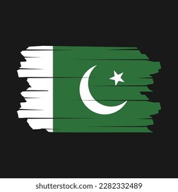 Ilustración del vector del pincel de bandera de Pakistán