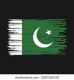 Pakistan Flag Brush Vector Illustration