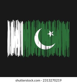 Ilustración del vector del pincel de bandera de Pakistán