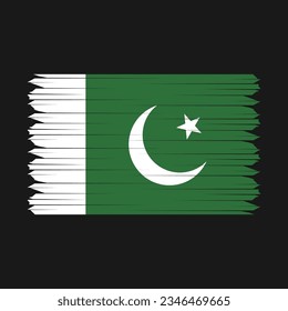 Ilustración del vector del pincel de bandera de Pakistán