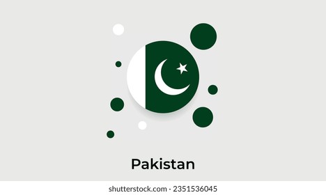 Icono de forma circular de la burbuja de la bandera de Pakistán colorido vector ilustración