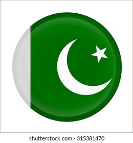 pakistan flag button on white