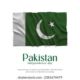 Pakistan Flag, Celebrating Independence Day. Abstract waving flag on white background Country Flag.