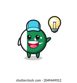 pakistan flag character cartoon getting the idea , cute design