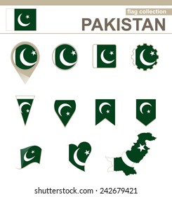Pakistan Flag Collection, 12 versions