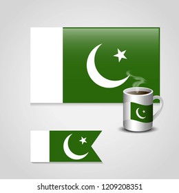 Pakistan flag with creative design vector