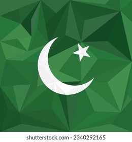 Pakistan Flag Kristalldesign Vektor Illustration - Green - 14. August - Unabhängigkeitstag Pakistans - 14. August - Unabhängigkeitstag Pakistans 