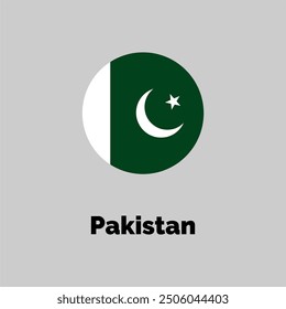 Ilustración vectorial de diseño de bandera de Pakistán sobre un fondo gris para gráficos y Diseño web.