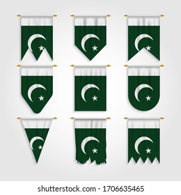 Pakistan Flag in Different shapes, Flag of Pakistan in Various Shapes