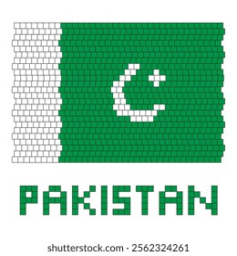 Pakistan flag, Digital illustration, Vector illustration