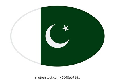 Pakistan flag ellipse shaped. vector	
