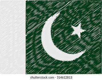 pakistan flag embroidered zigzag

