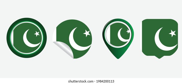 Pakistan flag. flat icon symbol vector illustration