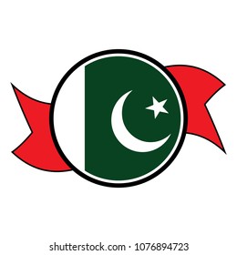 Pakistan flag in glossy round button of icon. flag logo of Pakistan emblem isolated on white background, Pakistan national concept sign, Vector illustration.