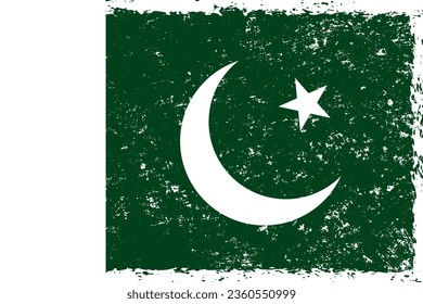 Pakistan flag grunge distressed style