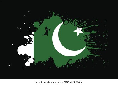 Pakistan Flag With Grunge Effect Design. It will be used t-shirt graphics, print, poster and Background.