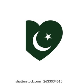 Pakistan flag heart shape patriotic symbol love