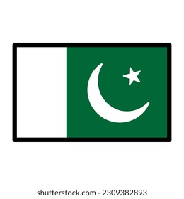Pakistan flag icon emoji design isolaten on white background
