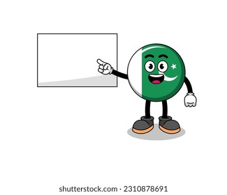 pakistan flag illustration doing a presentation , character design