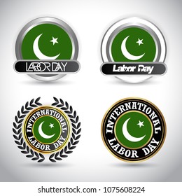 Pakistan Flag with labour day design vector 