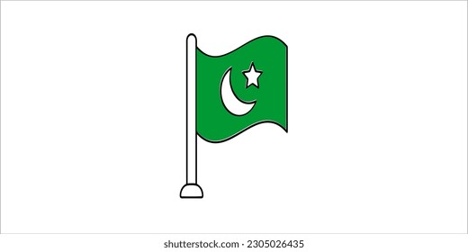 pakistan flag logo  with  white and green colour