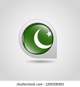 Pakistan flag with map navigation design vector