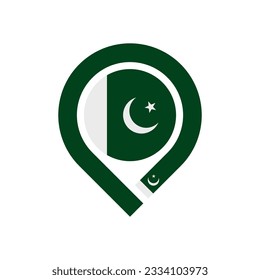 pakistan flag map pin icon. vector illustration isolated on white background