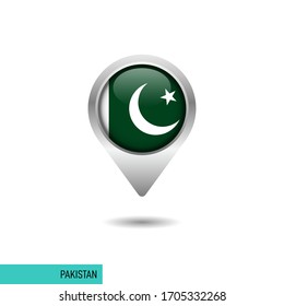 Pakistan flag map pin vector design template