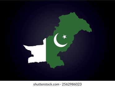 Pakistan flag and map vector.