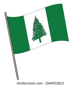 Pakistan Flag with Metal Pole. Vector illustration.